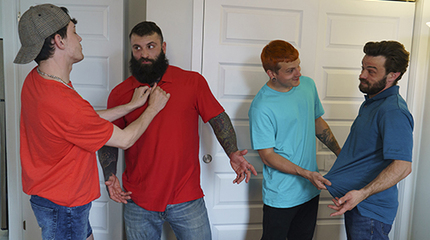 The boys groom their handsome dads