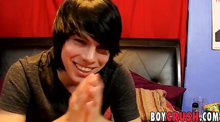 Hot 18yo twink interviewed before pulling out his juicy cock