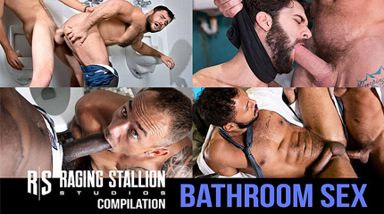Muscly Hunks Bathroom Fuck Compilation