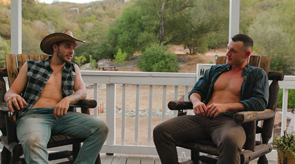 Country-boy hires city-boy to help him around his ranch