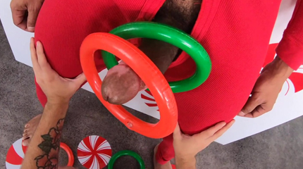 Black muscle daddy fucks white boy Christmas cookie POV style